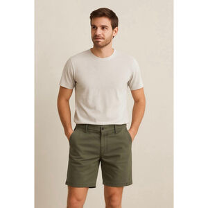 Men's Rag & Bone Flat Front Shorts Waist 34 Green Neutral Tones Outdoors Preppy